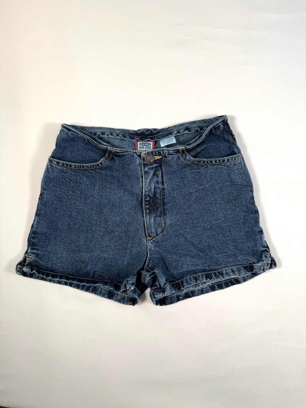 VINTAGE OLD NAVY Womens Y2K Denim Shorts Size 8 Blue Jeans Low Rise Casual 2002